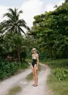 Mango Swimsuit With Combined Fabric Crochet Applique In Noir