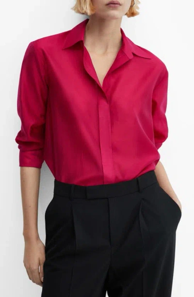 Mango Malva Button-up Shirt In Strawberry