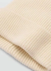 Mango Man Wool And Cashmere Blend Ribbed Hat Off White