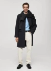 Mango Man Pocketed Wool Coat Charcoal In Charcoal