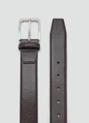 Mango Man 100% Beaten Leather Belt Chocolate