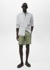 Mango Man 100% Cotton Bermuda Shorts Mint Green