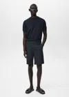 Mango Man 100% Cotton Bermuda Shorts Navy
