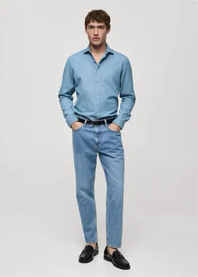 Mango Man - Chemise Bleu Clair - Xxl - Homme In Light Blue