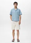 Mango Man 100% Cotton Denim Shirt Light Blue