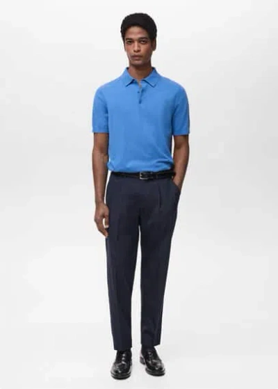 Mango Man Polo Bleu Porcelaine - Homme - S -  In China Blue