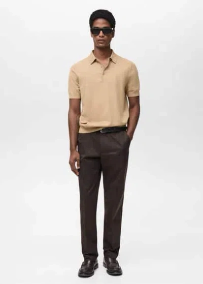Mango Man Polo Marron Moyen - Homme - Xxl -  In Medium Brown