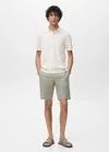 Mango Man Polo Maille Fine 100 % Coton Blanc Cassé - Homme - Xxl -