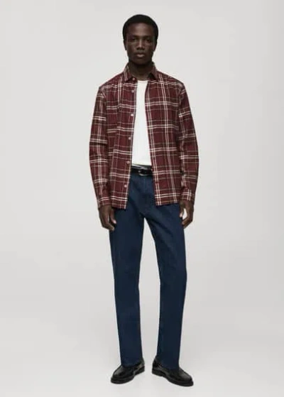 Mango Man Chemise Bordeaux - Homme - Xl -  In Burgundy