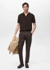 MANGO MAN POLO 100 % COTON MAILLE STRUCTURE CHOCOLAT - HOMME - XL - MANGO MAN