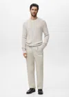 Mango Man Pull-over 100 % Coton Maille Blanc Cassé - Homme - Xxl -  In White