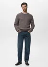 Mango Man Pull-over 100 % Coton Maille Lie De Vin - Homme - Xxl -  In Gray