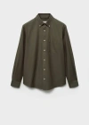 Mango Man 100% Cotton Oxford Shirt In Khaki
