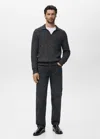 Mango Man Pull Polo 100 % Coton Gris Chiné Foncé - Homme - Xl -  In Multi