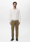 Mango Man Pull Style Polo 100 % Coton Blanc Cassé - Homme - Xxl -  In White
