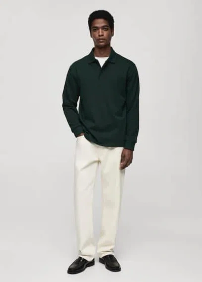 Mango Man Sweat-shirt Polo 100 % Coton Vert - Homme - Xl -