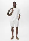 Mango Man T-shirt 100 % Coton Relaxed-fit Blanc Cassé - Homme - Xxl -  In White