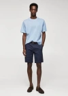 Mango Man 100% Cotton Relaxed-fit T-shirt Sky Blue In Sky Blue