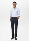 Mango Man Regular-fit Striped 100% Cotton Shirt In Blue