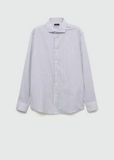Mango Man 100% Cotton Slim Fit Shirt In Dark Navy