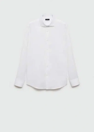 Mango Man 100% Cotton Slim Fit Shirt In White