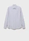 Mango Man Chemise 100 % Coton Rayures Slim-fit Bleu - Homme - Xl -  In Blue