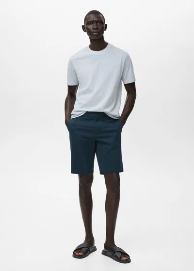 Mango Man T-shirt 100 % Coton Slim-fit Vert D´eau - Homme - Xxl -