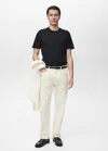 Mango Man 100% Cotton Slim-fit T-shirt Black