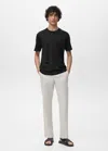 Mango Man T-shirt 100 % Coton Slim-fit Noir - Homme - Xxl -