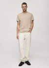 Mango Man T-shirt 100 % Coton Slim-fit Écru - Homme - Xxl -  In Ecru
