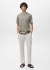 Mango Man 100% Cotton Slim-fit T-shirt Grey In Gray