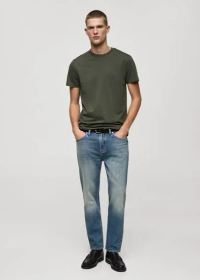 Mango Man T-shirt 100 % Coton Slim-fit Vert Moyen - Homme - Xxl -  In Medium Green