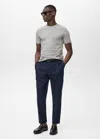 Mango Man T-shirt Slim-fit 100 % Coton Gris Chiné Moyen - Homme - Xxl -