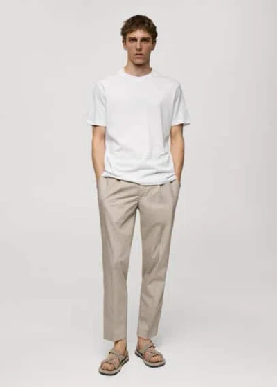 Mango Man 100% Cotton Slim-fit T-shirt White