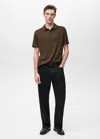 Mango Man Polo Lin Slim-fit Marron - Homme - Xxl -  In Brown