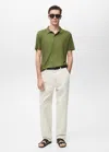 Mango Man Polo Lin Slim-fit Vert - Homme - Xxl -  In Green
