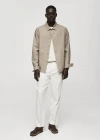 MANGO MAN 100% COTTON POPLIN OVERSHIRT KHAKI