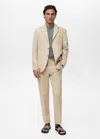 Shop Mango Man 100% Linen Jacket With Patch Pockets Medium Brown