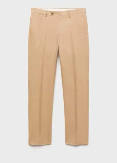 Mango Man Pantalon Beige - Homme - 48 -