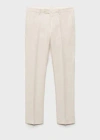 Mango Man Pantalon Costume Amalfi 100 % Lin Slim-fit Écru - Homme - 48 -  In Ecru