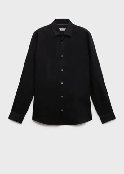 Mango Man Chemise 100 % Lin Noir - Homme - Xl -  In Black