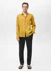 Mango Man Chemise 100 % Lin Curry - Homme - Xxl -