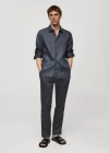 Mango Man 100% Linen Regular-fit Shirt Night Blue