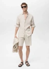 Mango Man Chemise 100 % Lin Sable - Homme - Xl -  In Sand