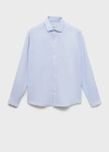 Mango Man Linen 100% Shirt In Sky Blue