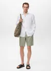Mango Man Chemise Slim-fit 100 % Lin Blanc - Homme - Xxl -  In White