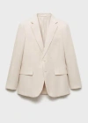 Mango Man Amalfi 100% Linen Slim-fit Suit Blazer In Ecru
