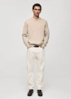 Mango Man 100% Merino Wool Sweater In Beige