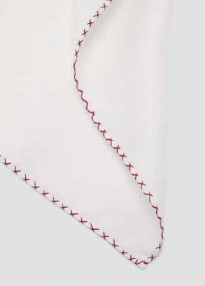 Mango Man Pochette De Costume 100 % Soie Broderies Bordeaux - Homme - Taille Unique -  In Burgundy