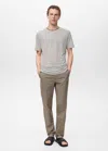 Mango Man 100% Slim-fit Cotton Trousers Brown